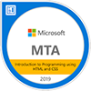 MTA Certification Logo for Introduction to Programming using HTML and CSS