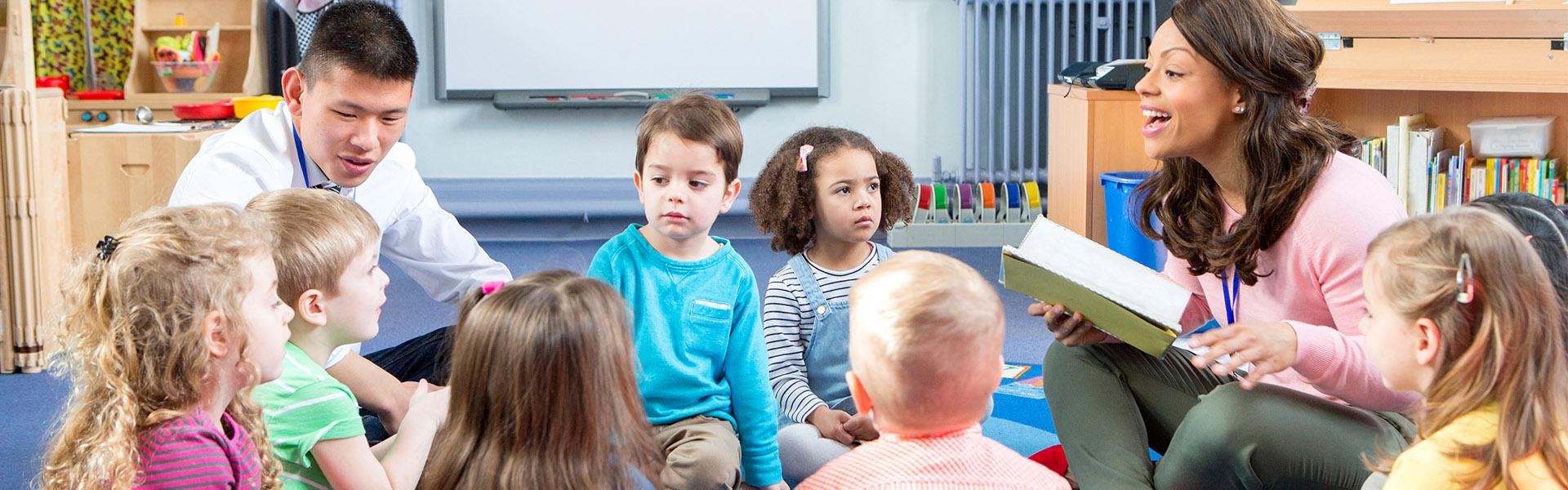 Story Time at Nursery by two teachers