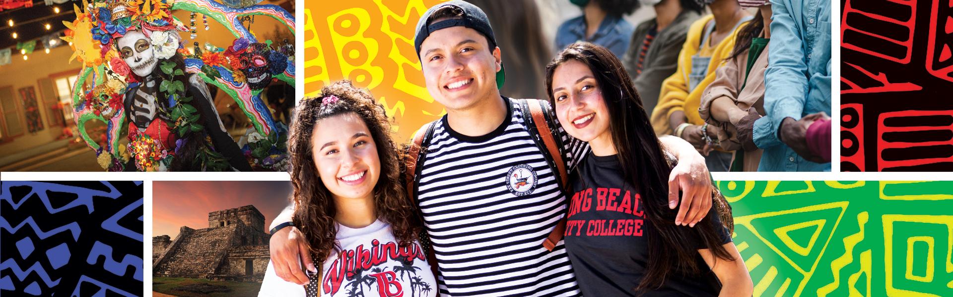 A group of Latinx college students standing together.