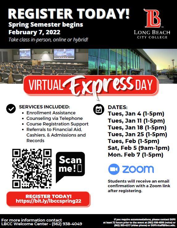 Lbcc Schedule 2022 Lbcc Express Days - Long Beach City College