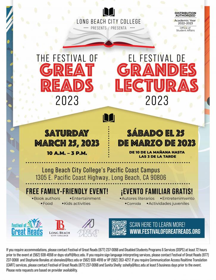 Festival of Great Reads Free Book Fair at LBCC Flyer