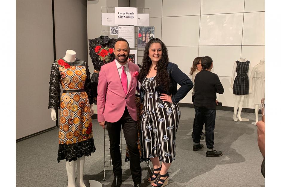 LBCC Fashion student, Becky Annella at the awards banquet for CFA awards.