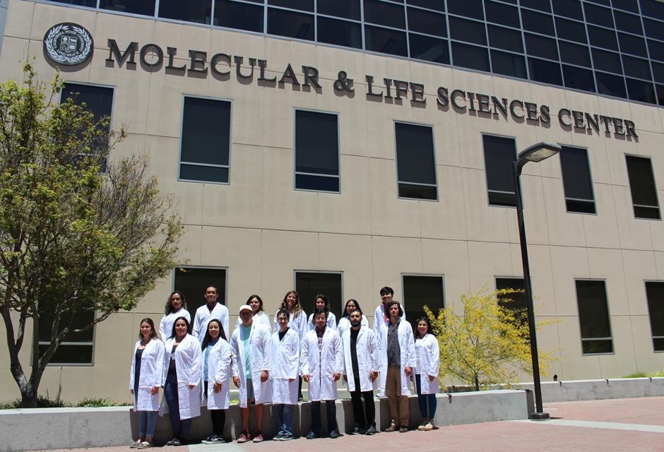 LBCC students in front of the Molecular & Life Science Center building