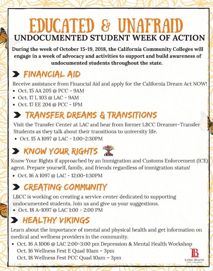 Undocumented Student Week Of Action Flyer