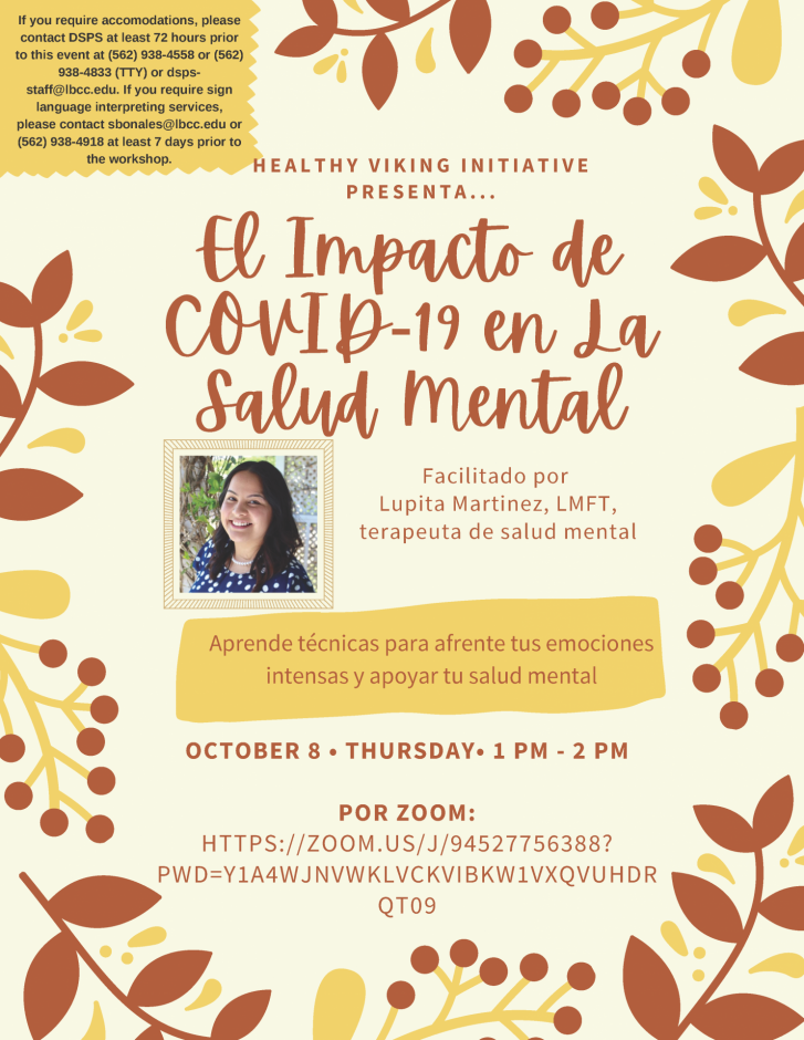 El Impacto de COVID-19 en La Salud Mental Flyer