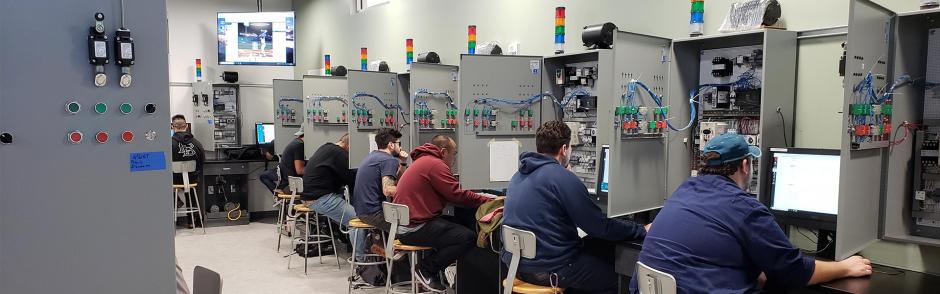 LBCC Students learning in Electrical Technology Lab