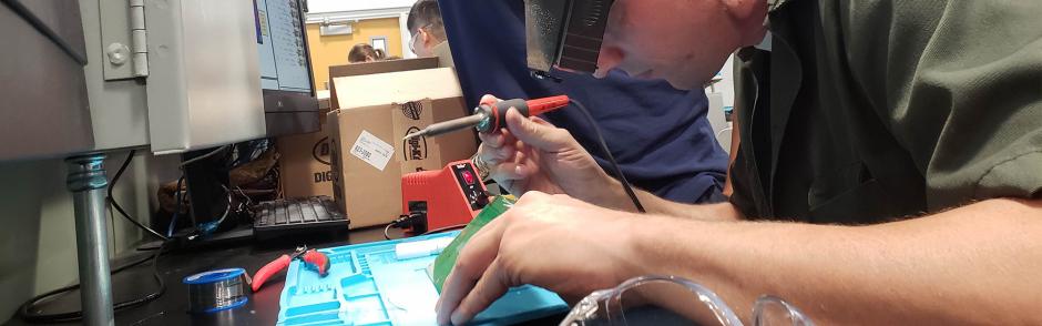 LBCC student working on Electrical Tech project