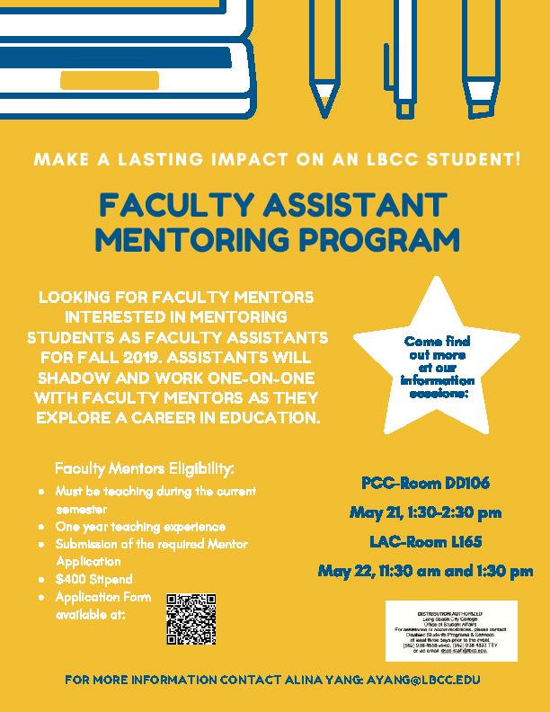 Faculty Assistant Mentoring Program 