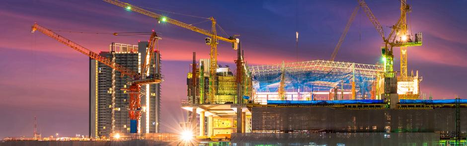 Scaffolding at a construction site