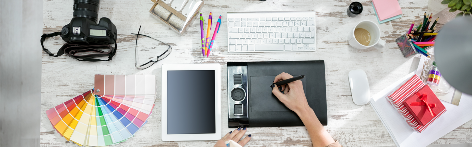 Graphic designer's workplace