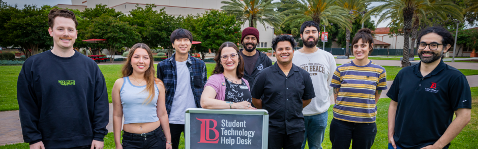 A group shot of the student Help Desk staff.