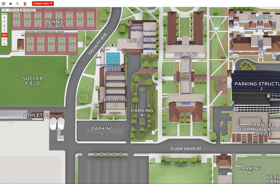 Virtual map render of the LAC Campus.