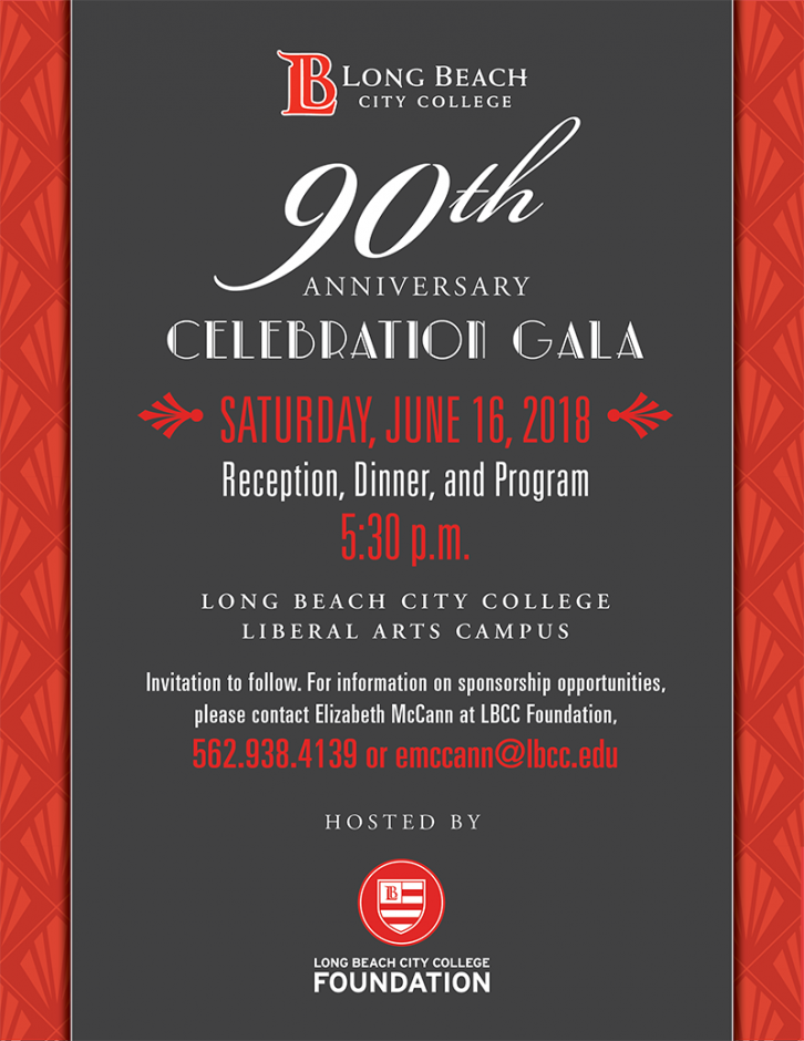 An invitation to LBCC 90th Anniversary.