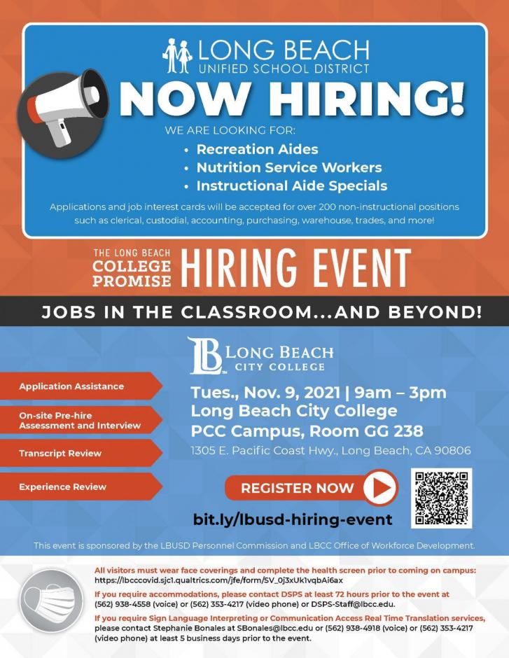 LBUSD Hiring Event Long Beach City College