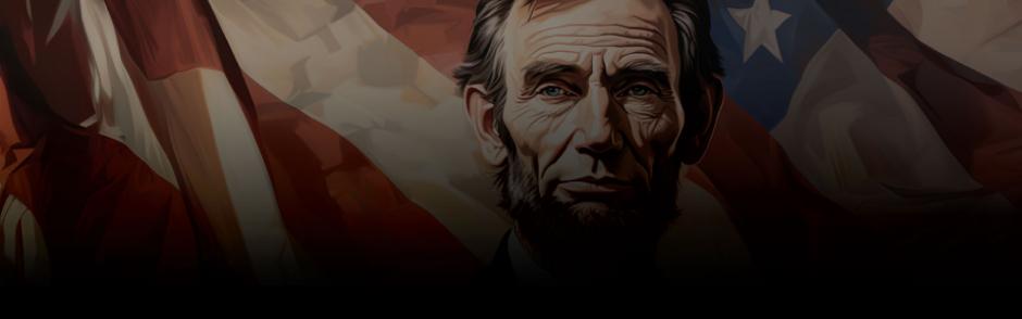 an image of Lincoln and American flag background