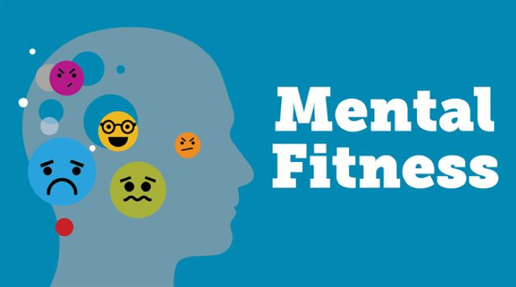 Mental Fitness concept with a person's head and different emoji