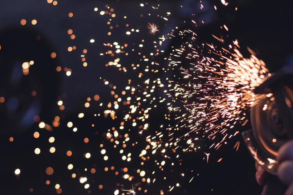 A picture of sparks caused by welding
