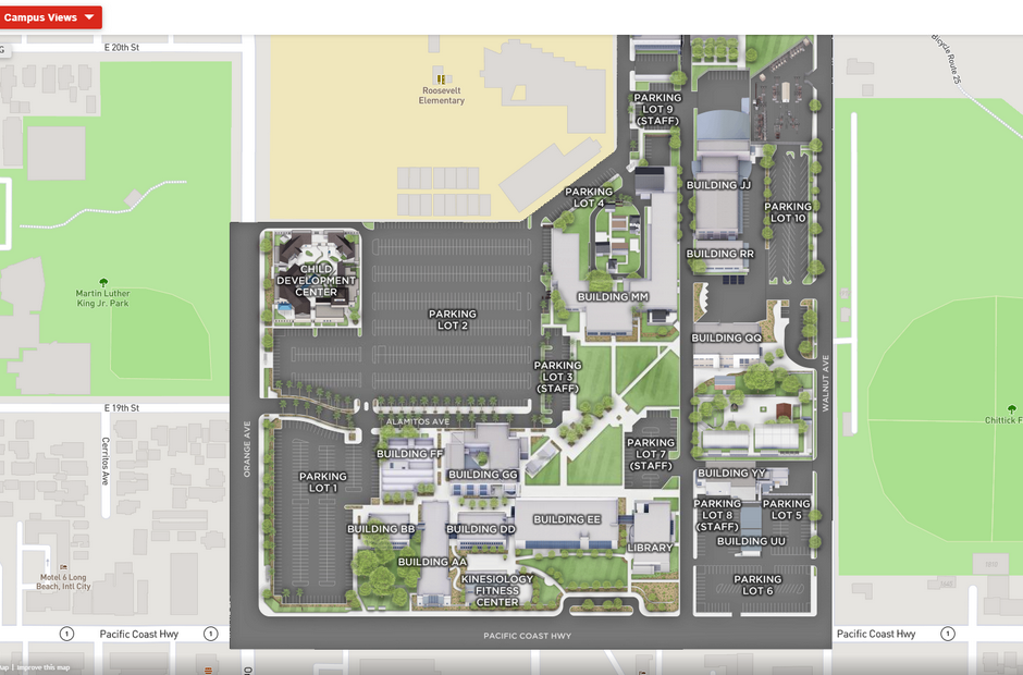 Virtual map render of the PCC Campus.
