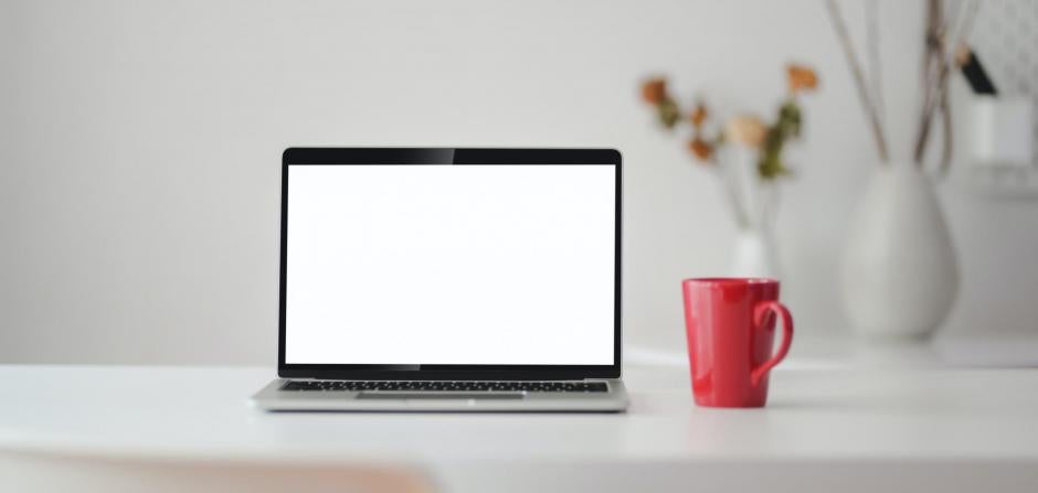 computer red coffee cup