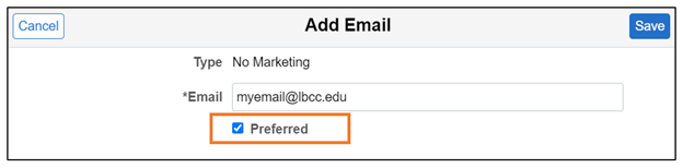 Viking Student System Add Email Screen