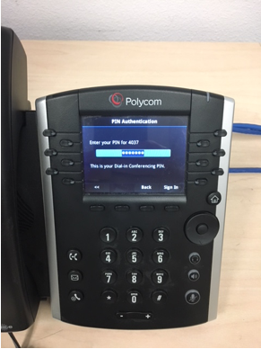 Polycom phone employee ID screen