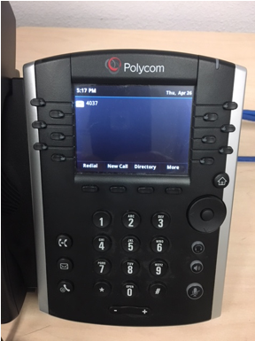 Polycom phone main screen