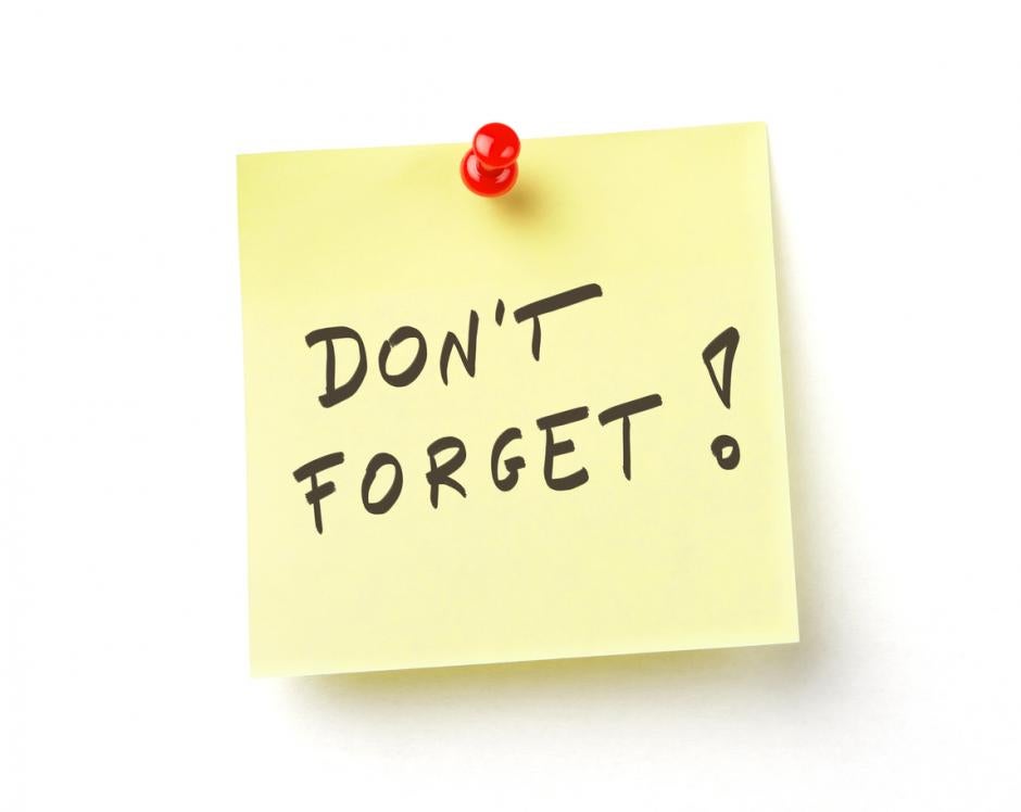 dont forget posted note