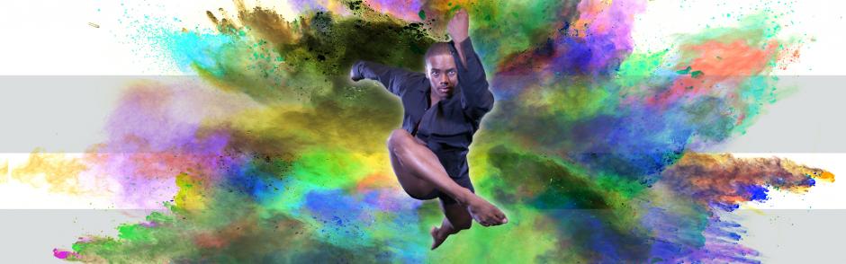 A dancer jumping in the air.