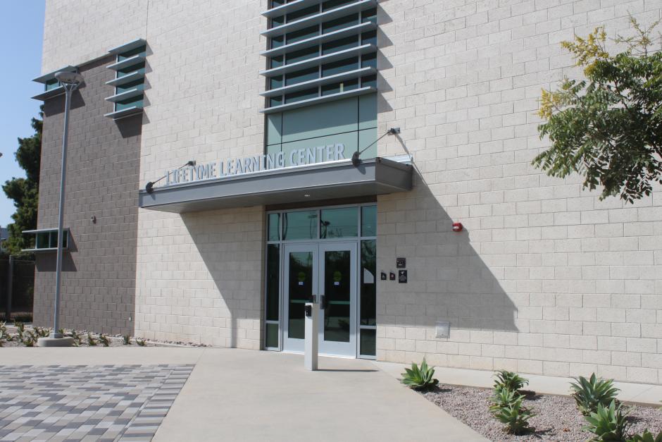 An outside shot of the Lifetime Learning Center.