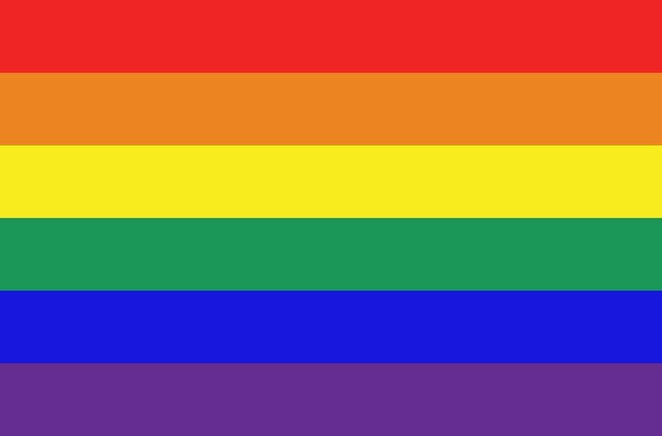 A rainbow flag.