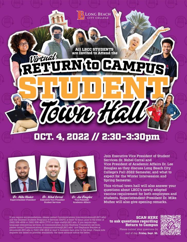 Virtual Return to Campus Student Town Hall Long Beach City College