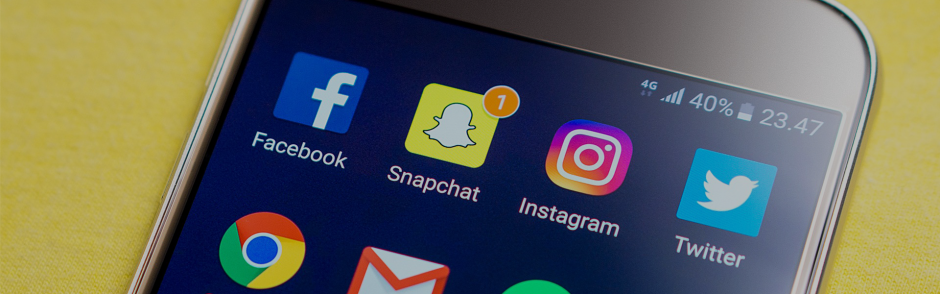 A smartphone showing social media apps.