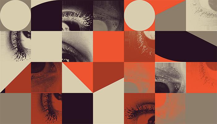 Abstract geometric vector pattern with transition effect