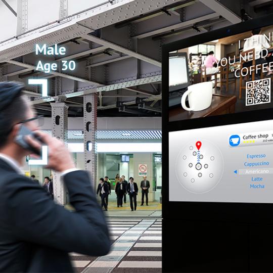 intelligent digital signage augmented reality marketing and face