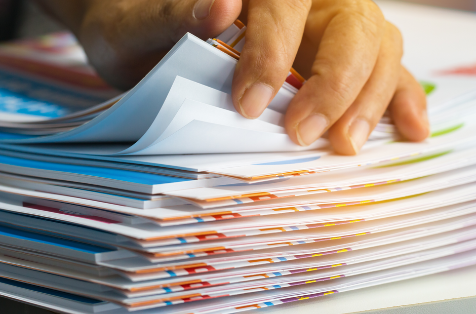 A stack of papers