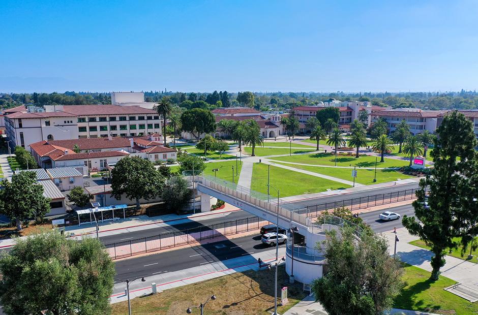 A drone shot of LAC Campus