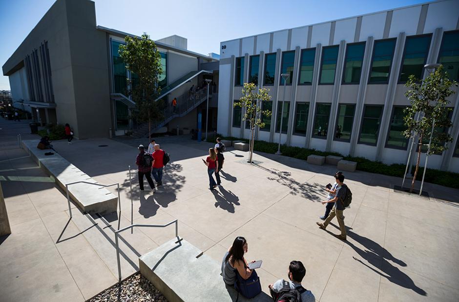 Students walking at PCC campus 