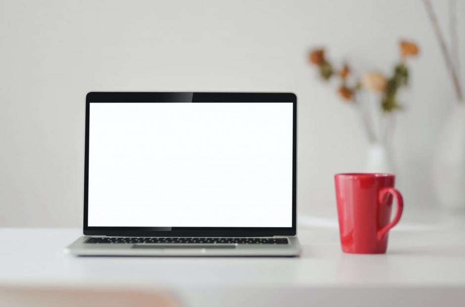computer red coffee cup