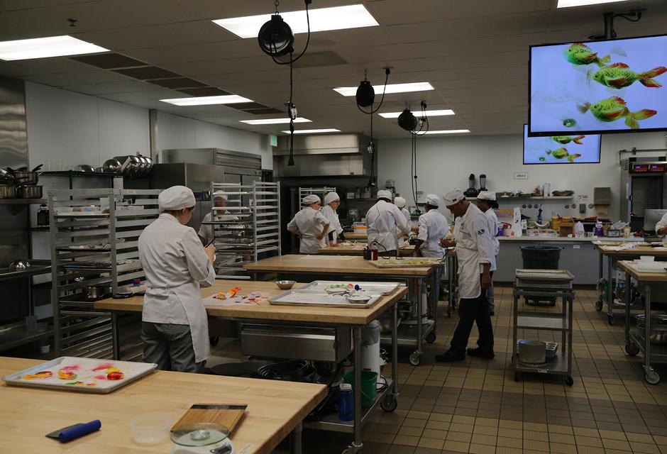 Baking & Pastry Students Working on Their Pastillage Projects