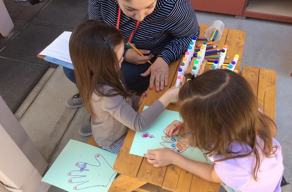 LBCC Child Development faculty working on Art with children