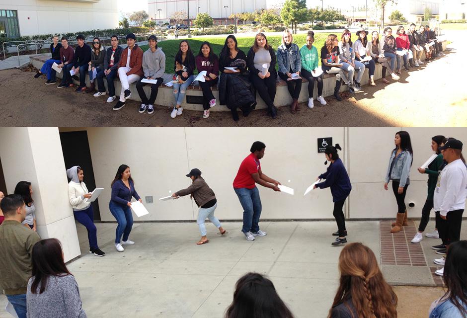 Long Beach City College Communication Class outdoor activities of team building exercises and building public speaking  skills.