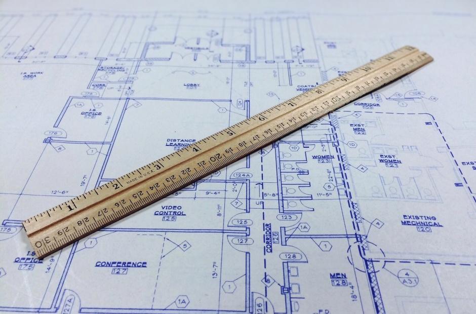 A set of blueprints.