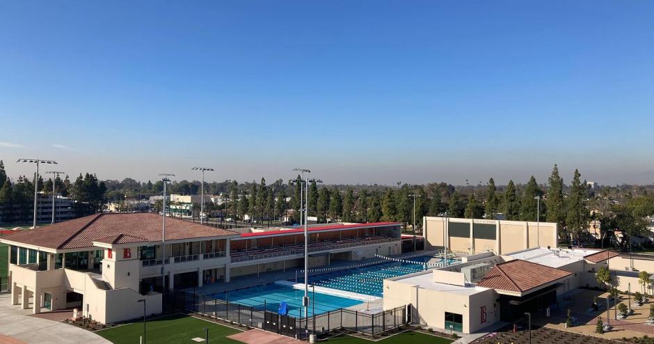 Sky view of the Kinesiology Labs and Aquatics Center  (KLAC)