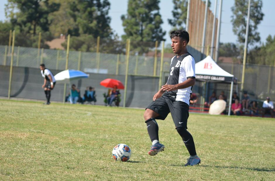 An LBCC soccer player on the field.
