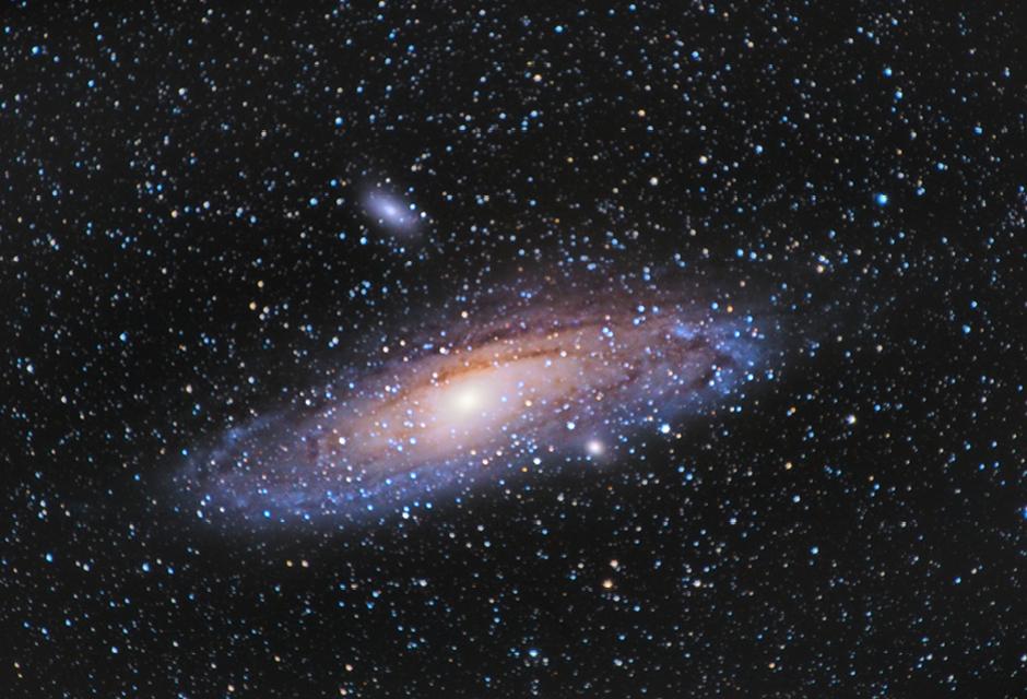 Andromeda Galaxy over Entzie Mountains In Spain