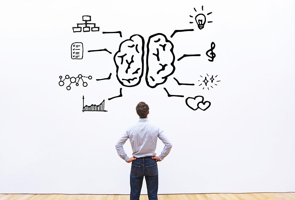 human brain right left concept