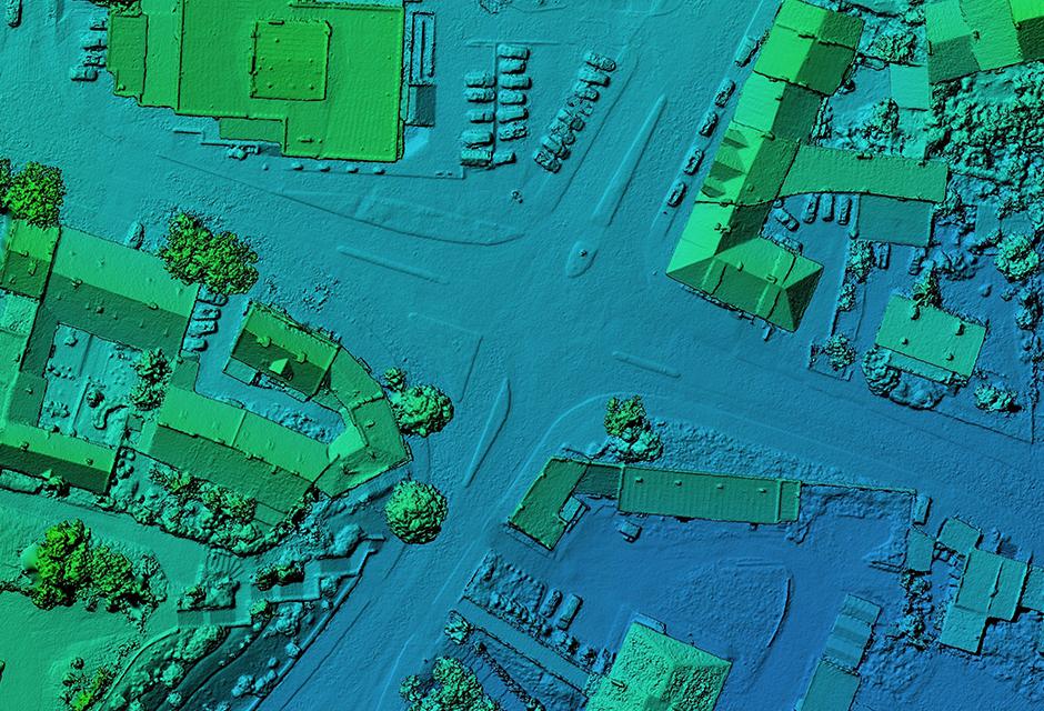 Digital elevation model of an urban area