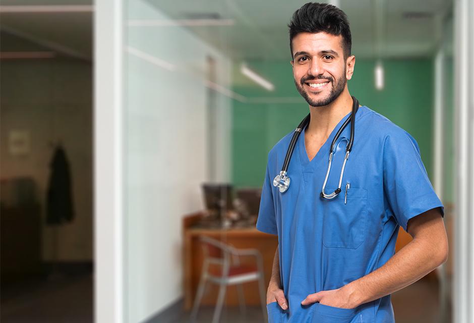 Portrait of an handsome young doctor