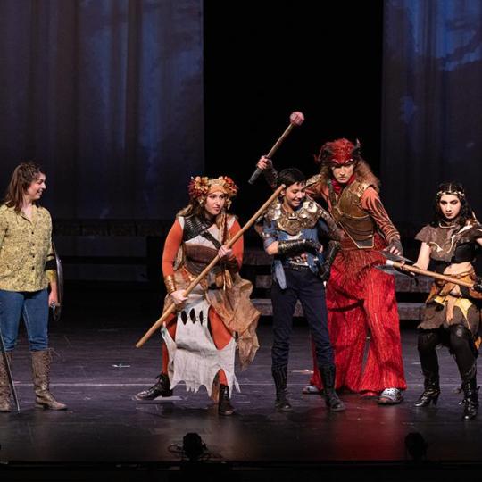 LBCC students performing a play on stage